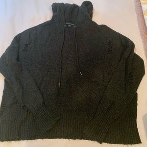 dark grey ripped hoodie